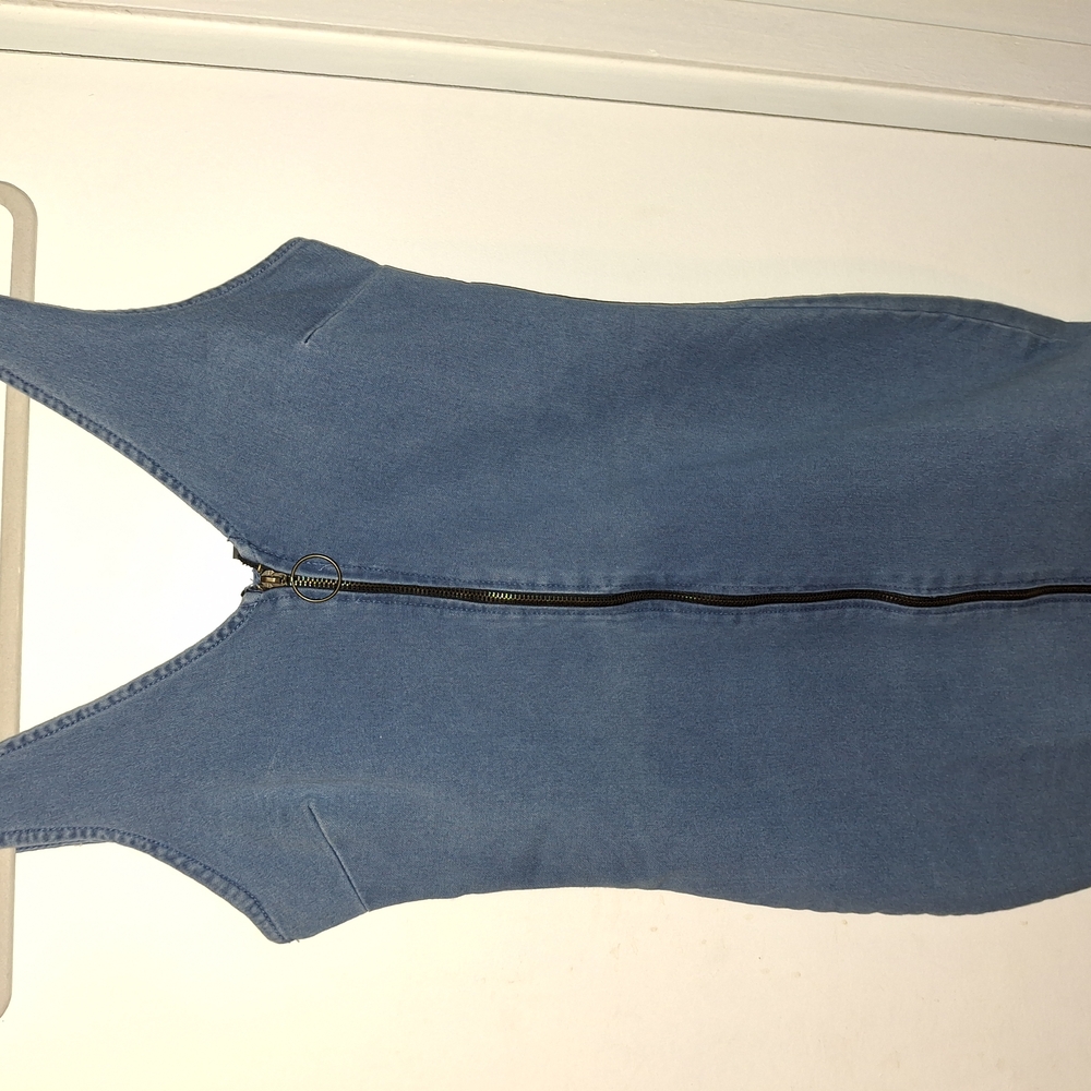 Blue Denim Zip-Up Dress